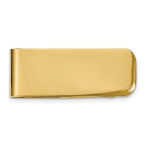Stainless Steel Polished Yellow IP-Plated Money Clip.