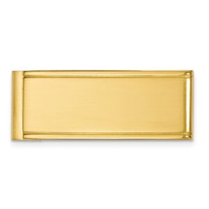 Stainless Steel Brushed & Polished Yellow IP-Plated Money Clip