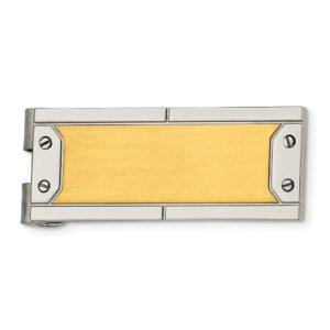 Stainless Steel Yellow IP-Plated Money Clip