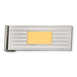 Stainless Steel Yellow IP-Plated Money Clip
