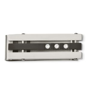 Stainless Steel Black IP-Plated Money Clip with CZ Accents