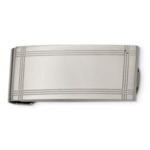 Stainless Steel Polished and Grooved Money Clip