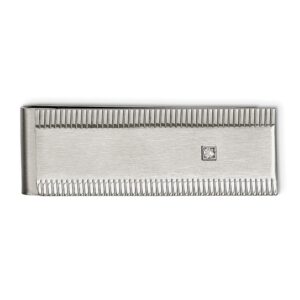 Stainless Steel Brushed and Polished CZ Money Clip