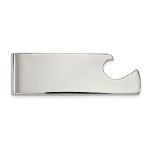 Stainless Steel Polished Bottle Opener Money Clip