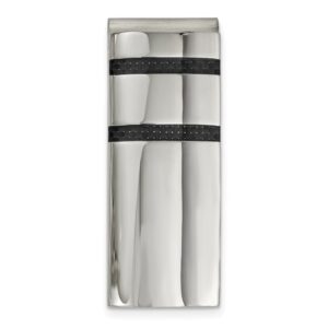 Stainless Steel Black Carbon Fiber Inlay Money Clip