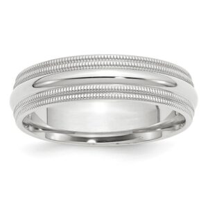 6mm Double Milgrain Comfort Fit Wedding Band