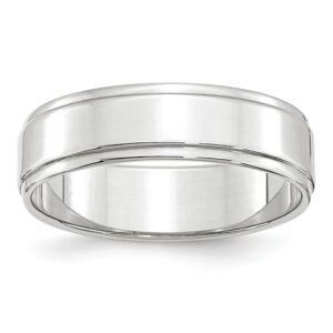 6mm Flat with Step Edge Wedding Band
