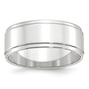 8mm Flat with Step Edge Wedding Band
