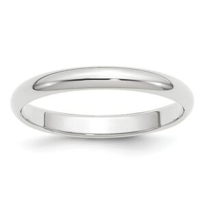 3mm Half-Round Wedding Band
