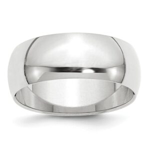8mm Half-Round Wedding Band