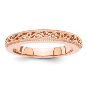 Rose Gold Filigree Wedding Band