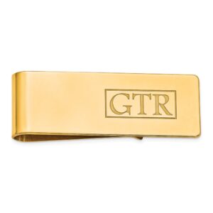 Gold Plated Sterling Silver Money Clip with Monogram