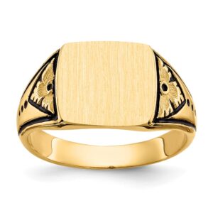 Men's 14 kt. Yellow Gold Antiqued Signet Ring